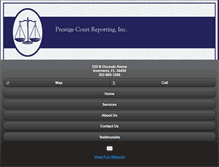 Tablet Screenshot of prestigecourtreportinginc.com